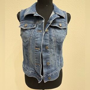 Loft Button-Down Denim Vest - Size XS